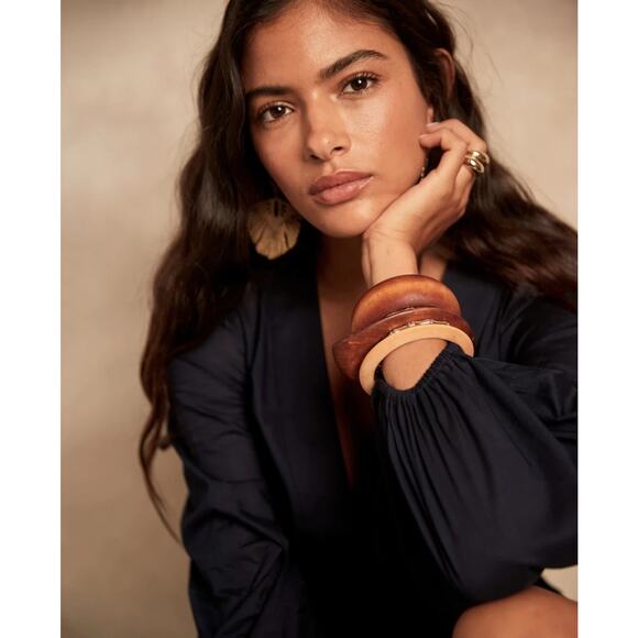 Banana Republic Wrap Midi Dress Soft 100% Cotton Sz 6 - Picture 4 of 6